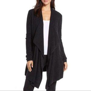 Barefoot Dreams Charcoal Black Draped Waterfall Cardigan